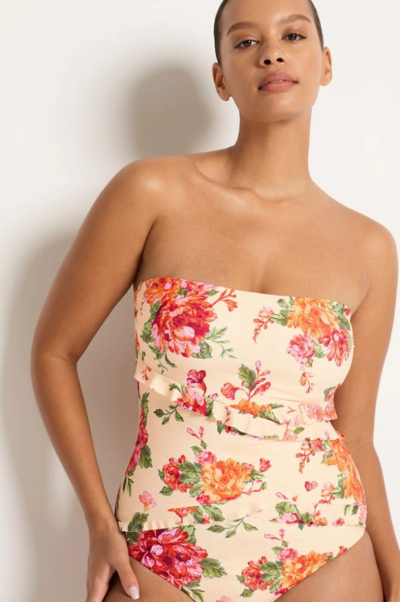 MONTE & LOU DELIGHT SPLICED BANDEAU ONE PIECE