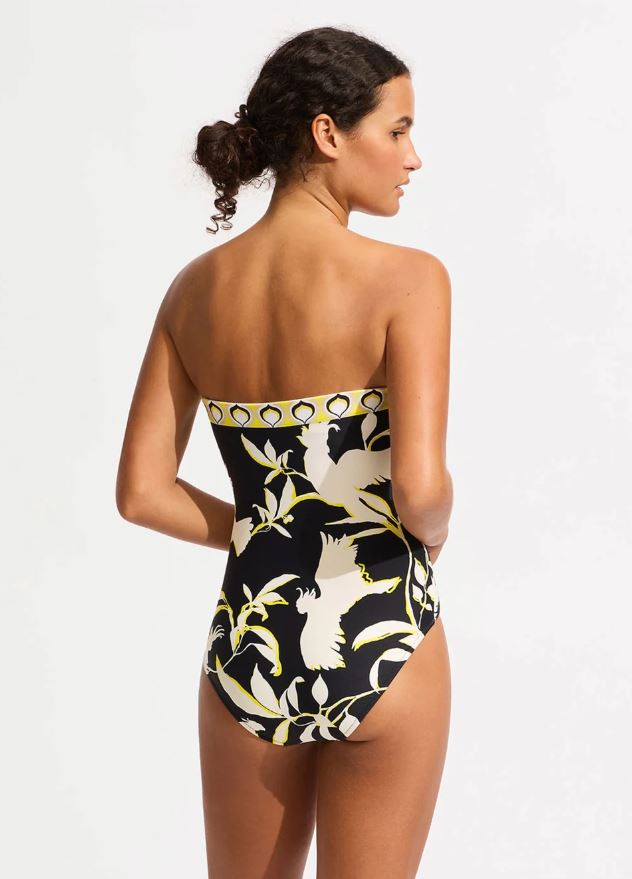 SEAFOLLY BIRDS OF PARADISE DD BANDEAU ONE PIECE