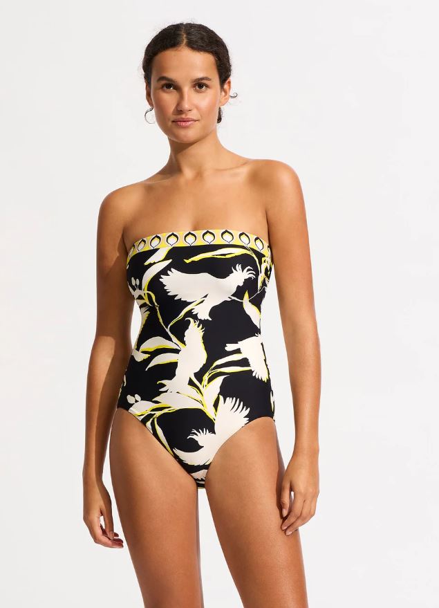 SEAFOLLY BIRDS OF PARADISE DD BANDEAU ONE PIECE