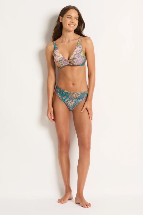 MONTE & LOU WILLOW MID RISE RUCHED PANT