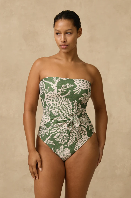 MONTE & LOU ZENI SCARF TIE BANDEAU ONE PIECE