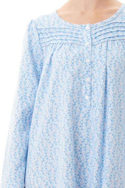 GIVONI - FLANNELETTE MID NIGHTIE WITH YOKE