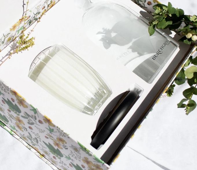 PEPPERMINT GROVE - LARGE CANDLE & GLASS CLOCHE SET