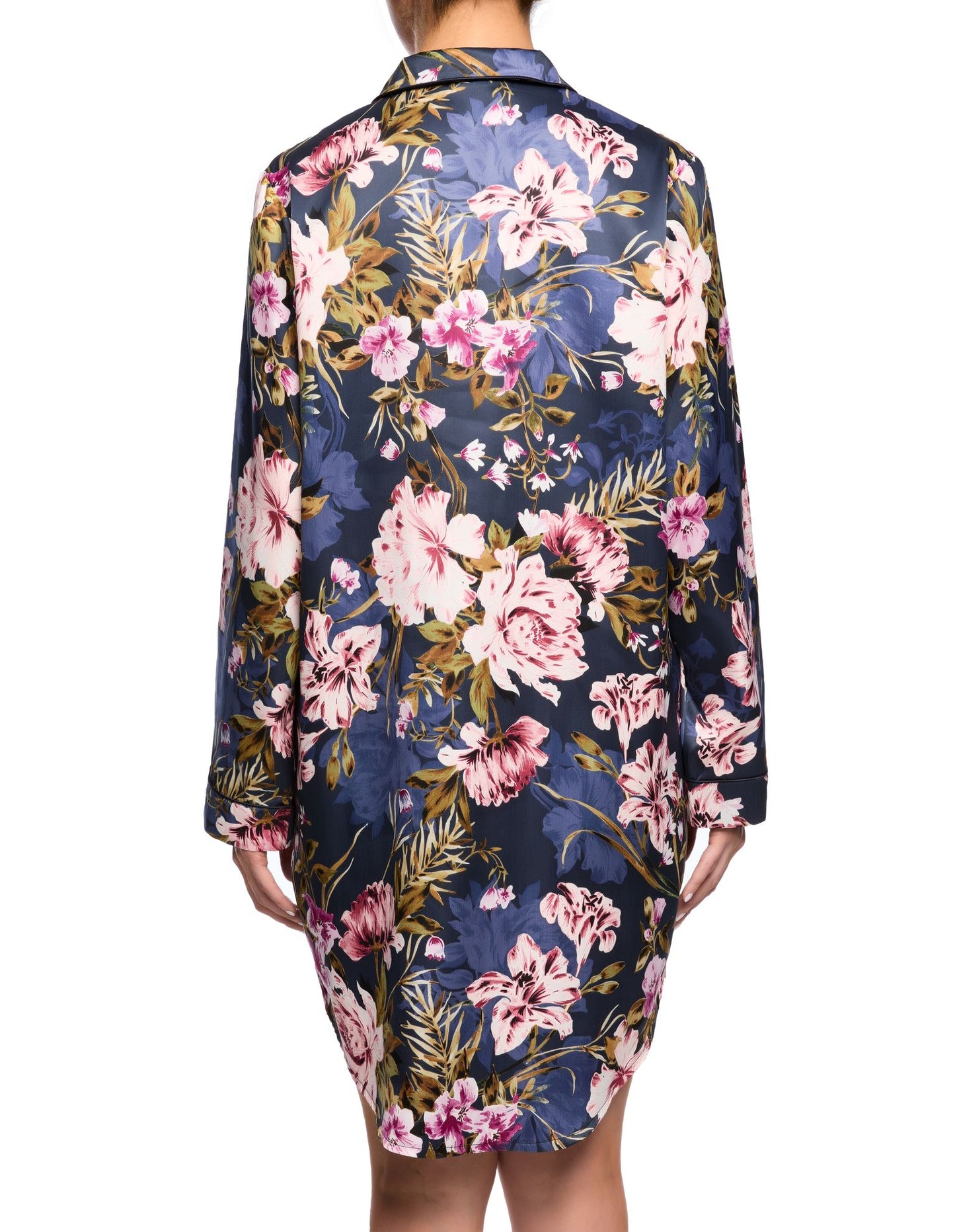 SAINTED SISTERS - LONG SLEEVE SATIN NIGHTSHIRT