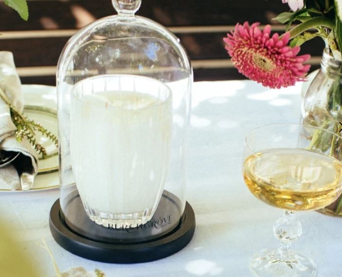 PEPPERMINT GROVE - LARGE CANDLE & GLASS CLOCHE SET