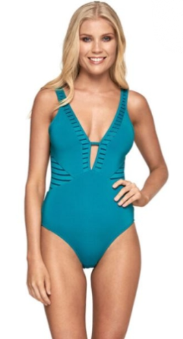 JETS - PARALLELS - PLUNGE V NECK ONE PIECE