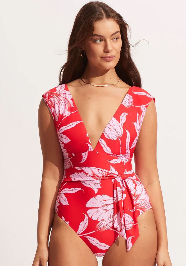 SEAFOLLY - FLEURDEBLOOM - V NECK ONE PIECE