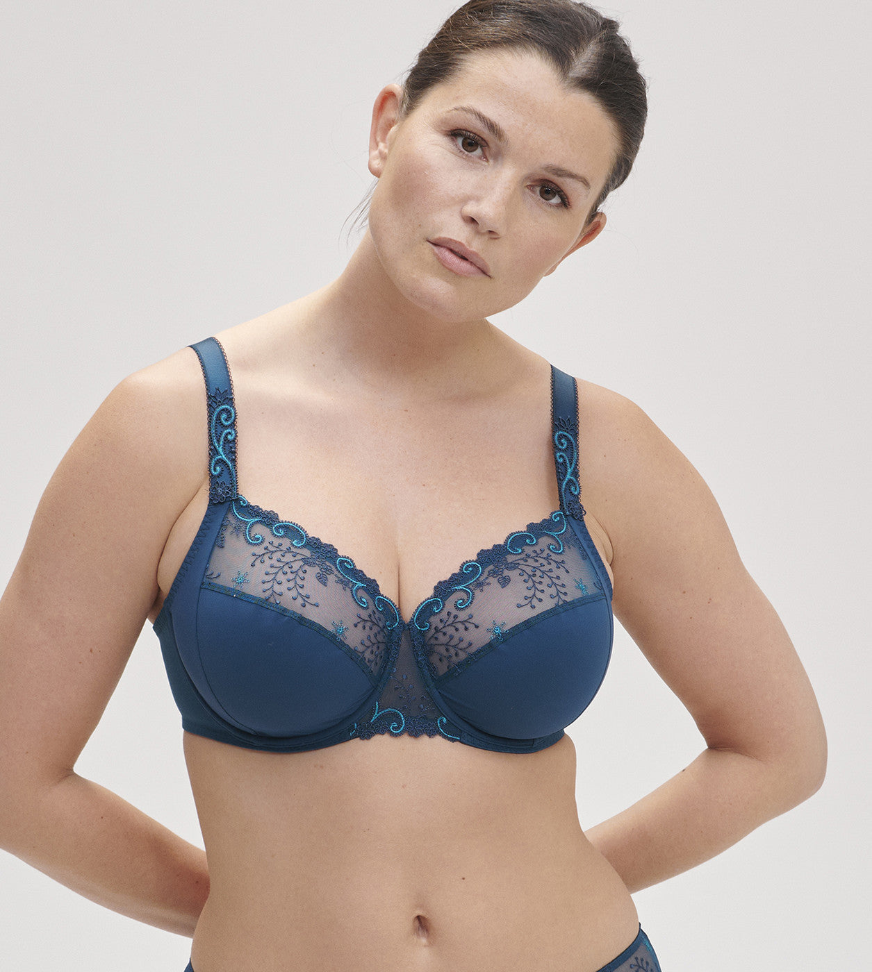 Simone Perele Delice Balconette Bra In Dark Blue