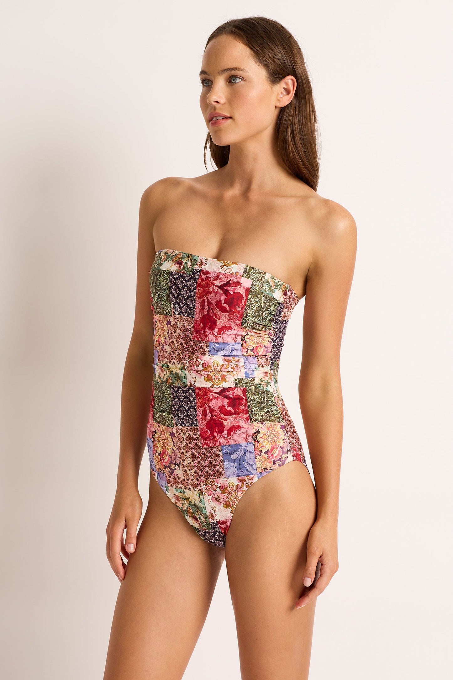 MONTE & LOU FRANKIE  RUCHED BANDEAU ONE PIECE