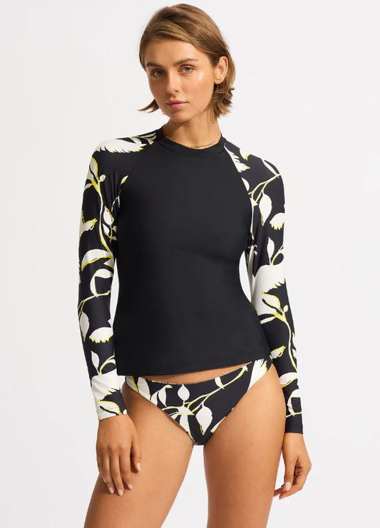 SEAFOLLY BIRDS OF PARADISE LONG SLEEVE VEST SHIRT