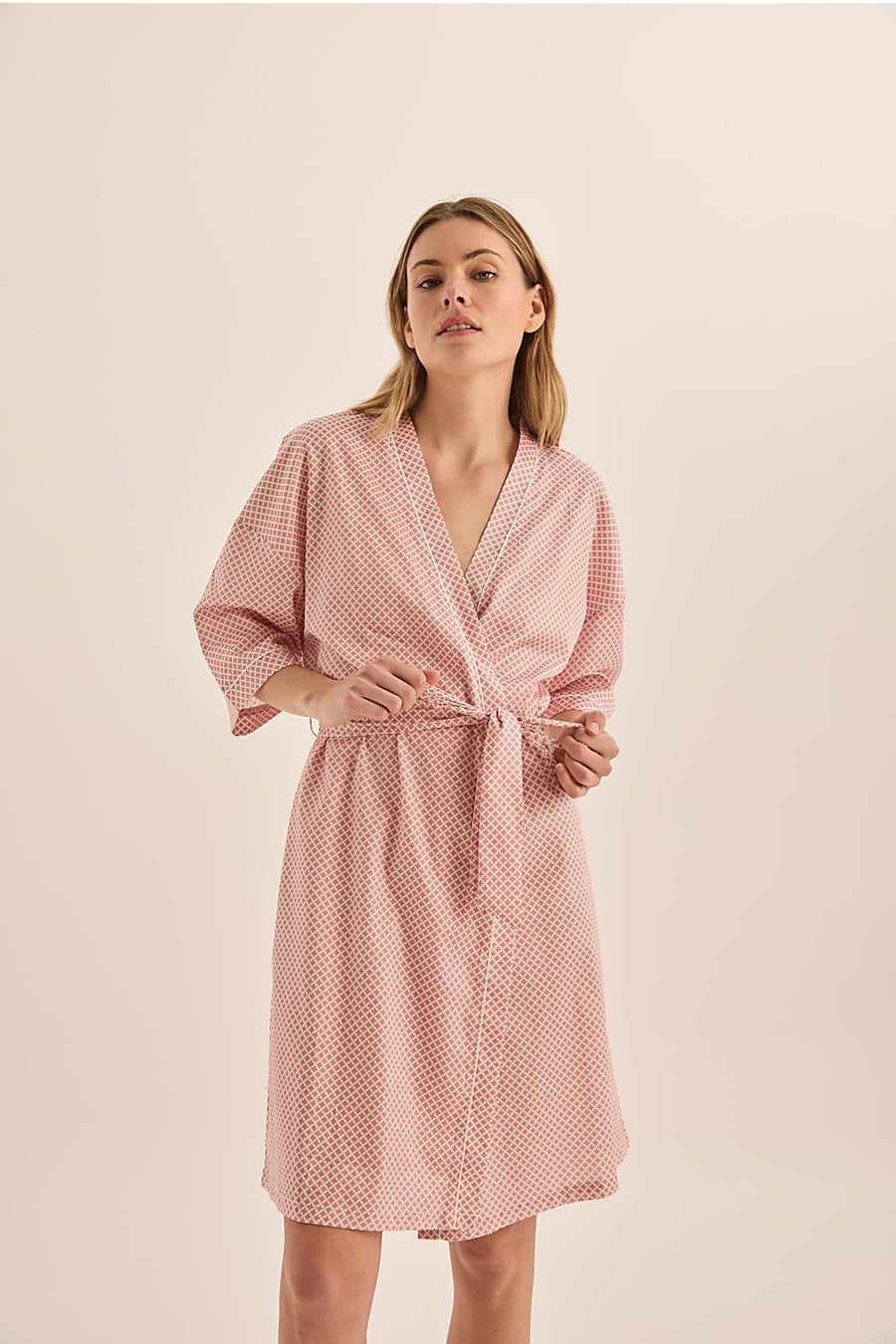 GINGERLILY DIAMOND COTTON ROBE