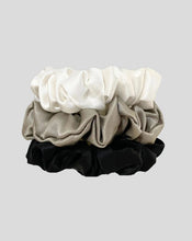 Load image into Gallery viewer, SILK MAGNOLIA - SILK SCRUNCHIE 3 PACK ASSORTED
