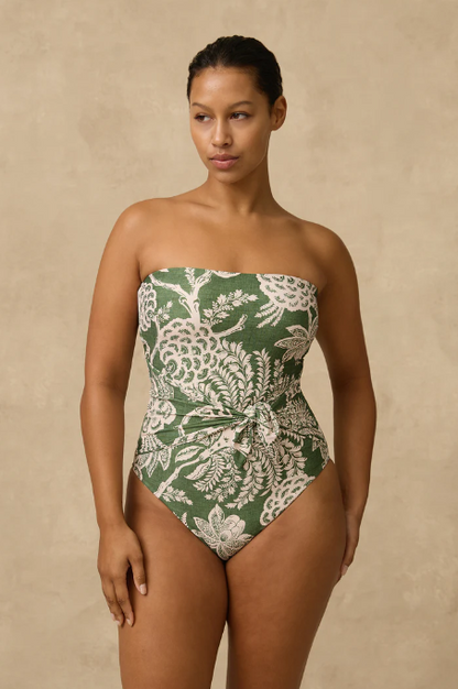 MONTE & LOU ZENI SCARF TIE BANDEAU ONE PIECE