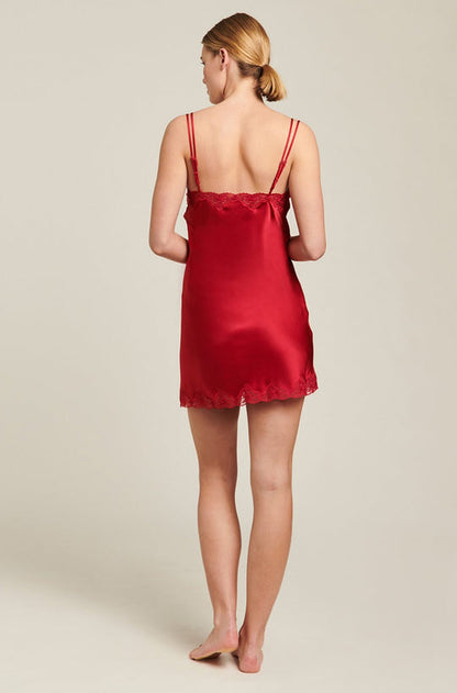 GINIA - SILK CHEMISE WITH PINTUCKS