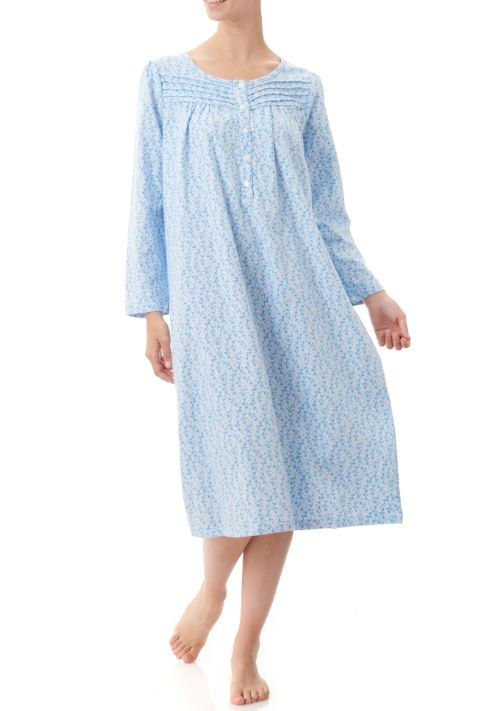 GIVONI - FLANNELETTE MID NIGHTIE WITH YOKE