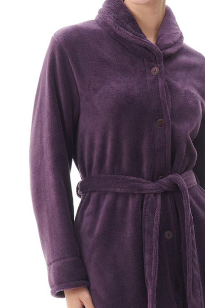 GIVONI - AUBERGINE MID BUTTON GOWN