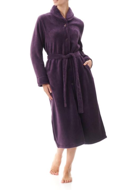 GIVONI - AUBERGINE MID BUTTON GOWN