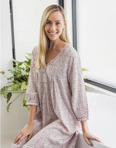 CLEMENTINE - ORIANA 3/4 SLEEVE VISCOSE NIGHTIE