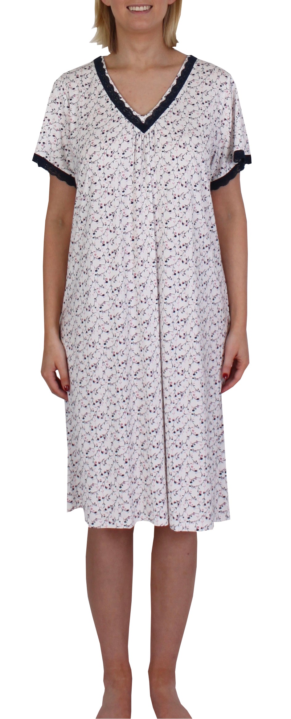 YUU - GARDEN PARTY NAVY - FLORAL NIGHT DRESS