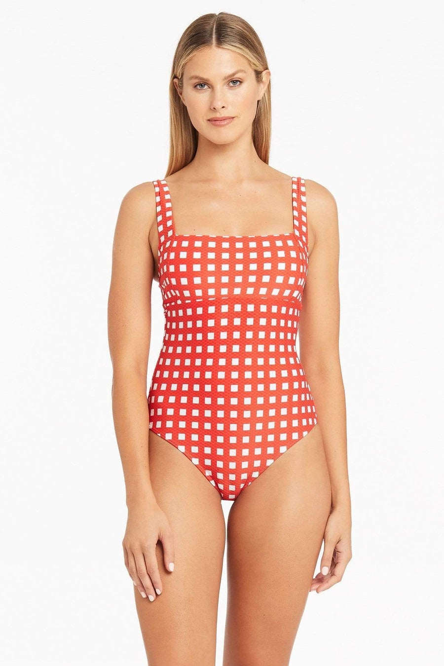 SEA LEVEL - LE DAMIER SQUARE NECK ONE PIECE